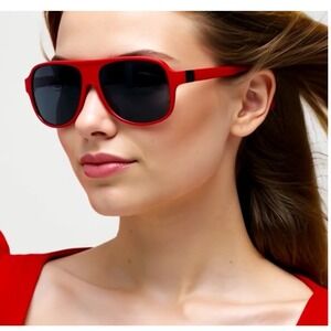 Sunglasses Red Frame Black Lens UV Sun Protect Fashion Sun‎ Glasses Sports Beach